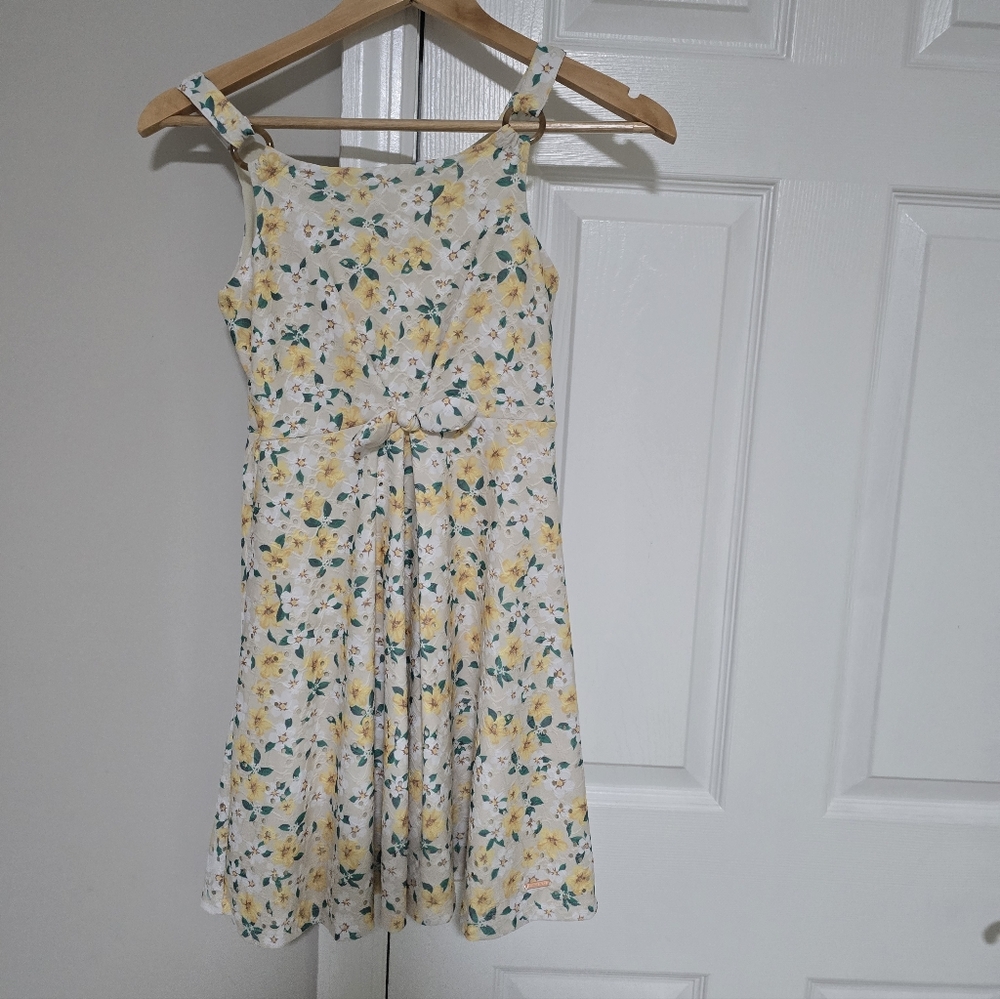 Tahari Yellow and Green Floral Kids Casual Dress